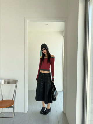 Hollow Off-Shoulder Shirt