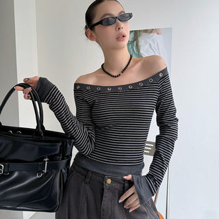 Hollow Off-Shoulder Shirt