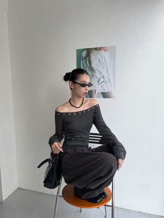 Hollow Off-Shoulder Shirt