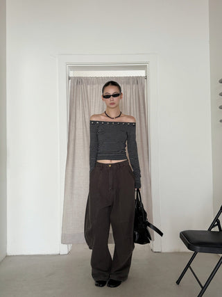 Hollow Off-Shoulder Shirt