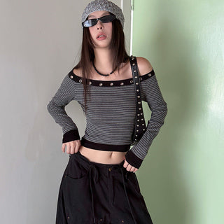 Hollow Off-Shoulder Shirt