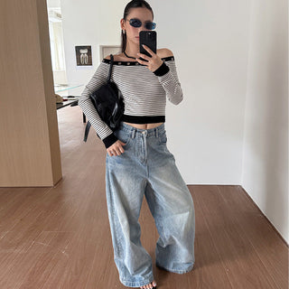 Hollow Off-Shoulder Shirt