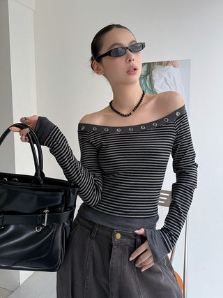 Hollow Off-Shoulder Shirt