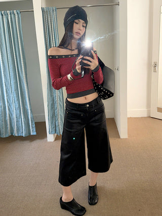Hollow Off-Shoulder Shirt