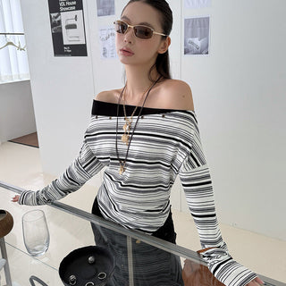 Contrast Color Striped Shirt