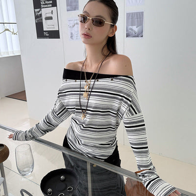 Contrast Color Striped Shirt