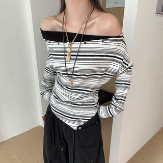Contrast Color Striped Shirt
