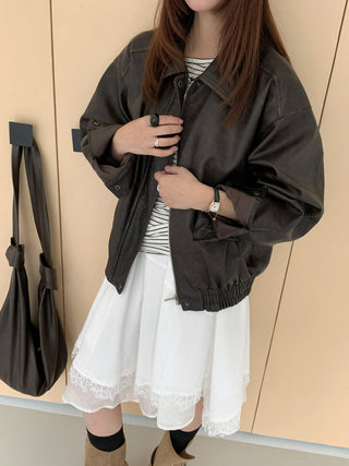 Distressed Leather Motorcycle Jacket