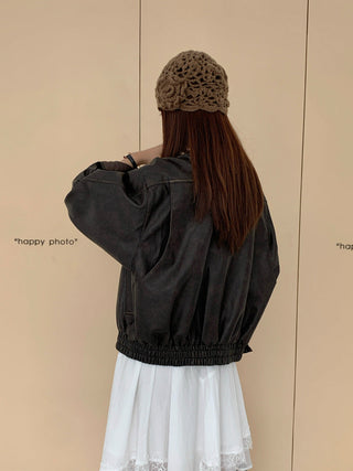 Distressed Leather Motorcycle Jacket