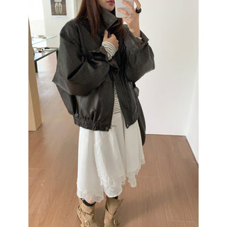 Distressed Leather Motorcycle Jacket