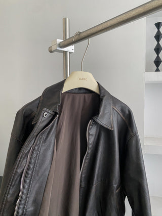 Distressed Leather Motorcycle Jacket