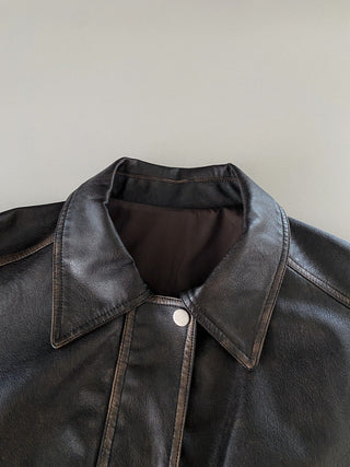 Distressed Leather Motorcycle Jacket