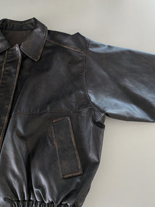 Distressed Leather Motorcycle Jacket