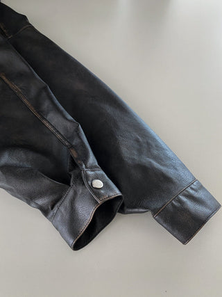 Distressed Leather Motorcycle Jacket