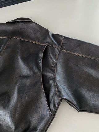 Distressed Leather Motorcycle Jacket