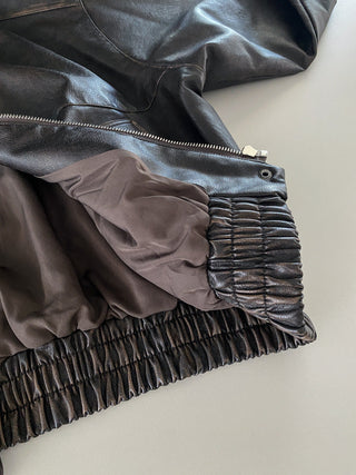 Distressed Leather Motorcycle Jacket
