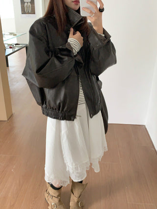 Distressed Leather Motorcycle Jacket