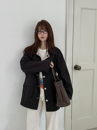 Lyocell Linen Retro Windbreaker