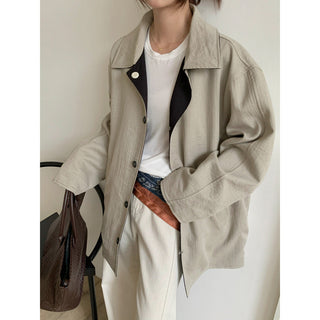 Lyocell Linen Retro Windbreaker
