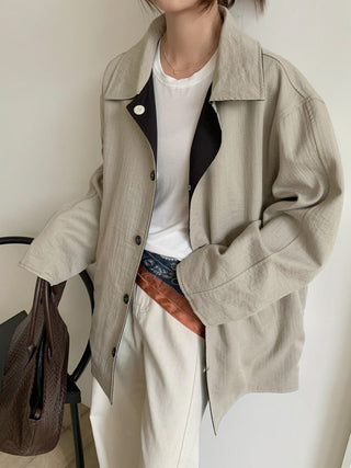 Lyocell Linen Retro Windbreaker