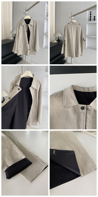 Lyocell Linen Retro Windbreaker