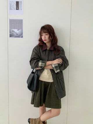 Plaid Commute Mid-Length Coat