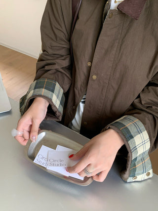 Plaid Commute Mid-Length Coat