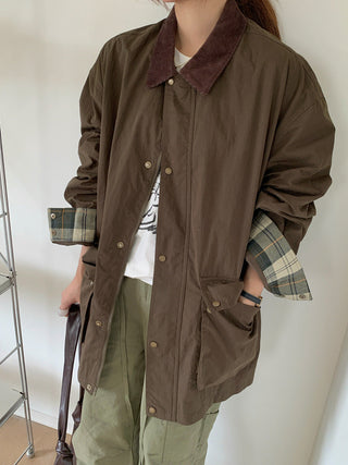 Plaid Commute Mid-Length Coat