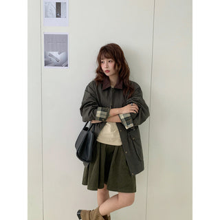 Plaid Commute Mid-Length Coat