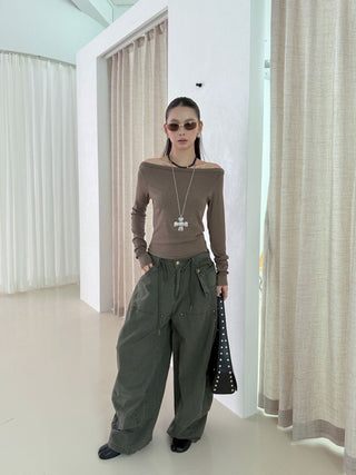 Drawstring Paratrooper Pants