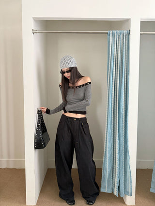 Drawstring Paratrooper Pants