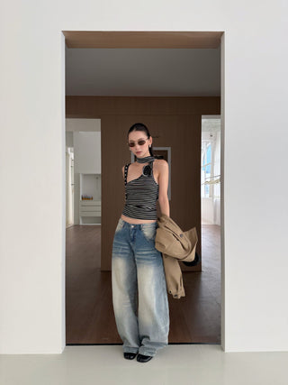 Washed Wide Leg Jeans
