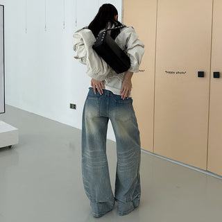 Washed Wide Leg Jeans