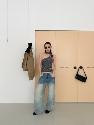 Washed Wide Leg Jeans