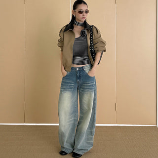 Washed Wide Leg Jeans