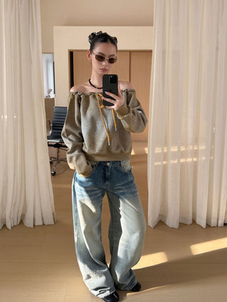 Washed Wide Leg Jeans