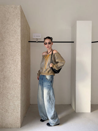 Washed Wide Leg Jeans