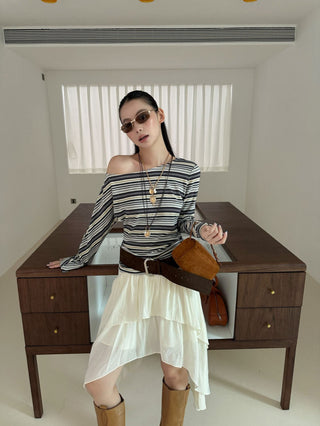 Wave Style Double-Layer Skirt