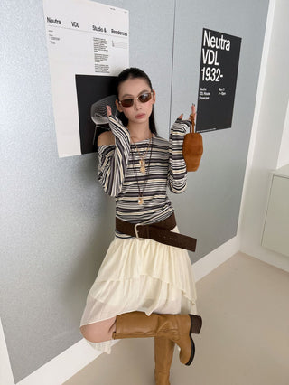 Wave Style Double-Layer Skirt