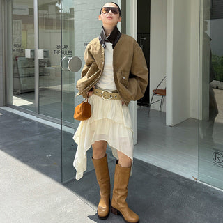 Wave Style Double-Layer Skirt