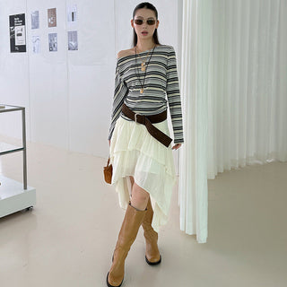 Wave Style Double-Layer Skirt
