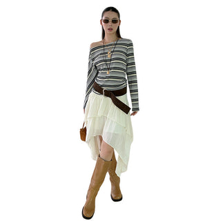 Wave Style Double-Layer Skirt