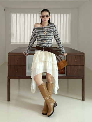 Wave Style Double-Layer Skirt
