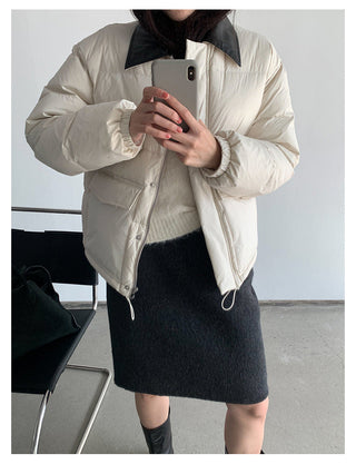 Leather Collar Jacket