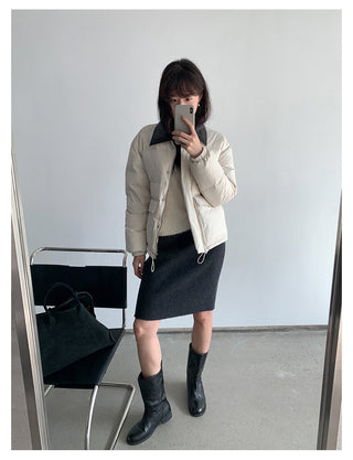 Leather Collar Jacket