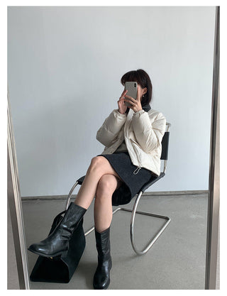 Leather Collar Jacket