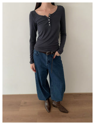 Henley White T-Shirt