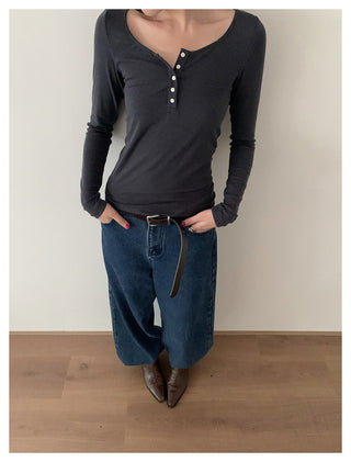 Henley White T-Shirt