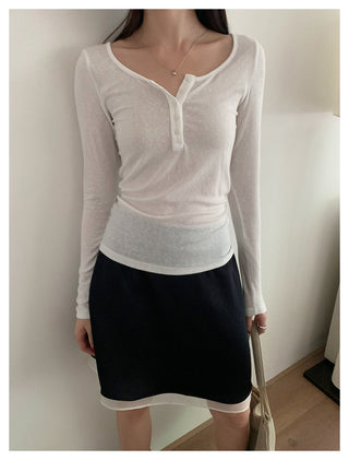Henley White T-Shirt
