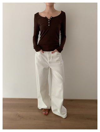 Henley White T-Shirt